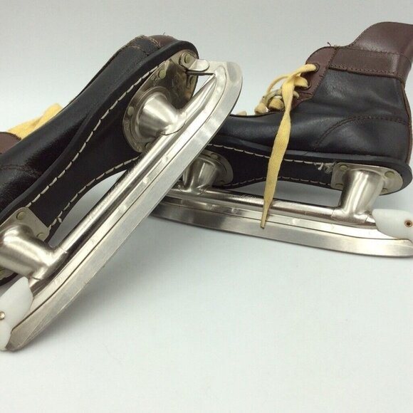 Vintage American Rocket Youth Size 8 1/3 Black Ice Skates Winter Box - Picture 5 of 11